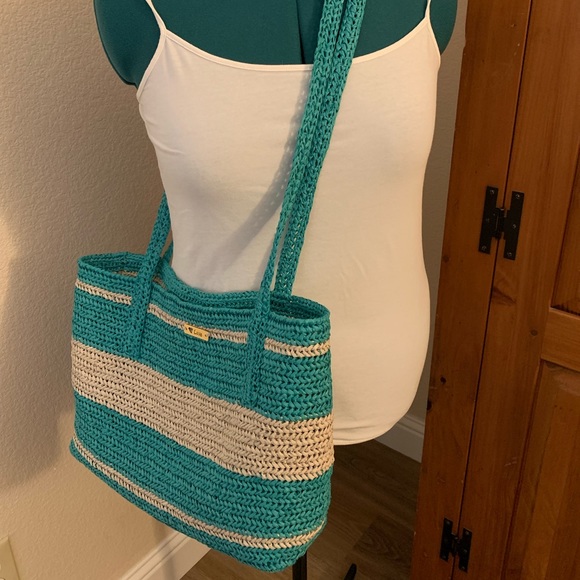 handmade Handbags - Swim/Beach bag - Handmade crochet raffia tote